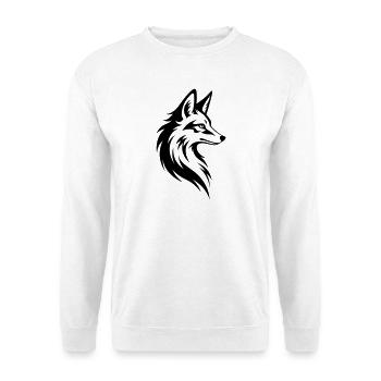 Style de tatouage minimaliste Fox Head - Sweat-shirt Unisexe - blanc - Devant