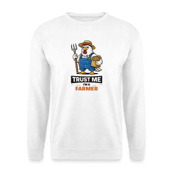 Believe Me Farmer Chicken Illustration - Unisex Pullover - Weiß - Vorne