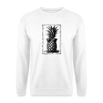 Kühle Ananas mit Sonnenbrille - Unisex Pullover - Weiß - Vorne