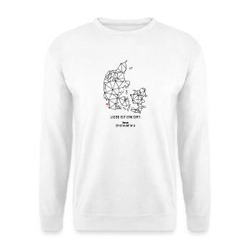 Dänemark Umriss - Rømø Liebe - Koordinaten - Unisex Pullover - Weiß - Vorne