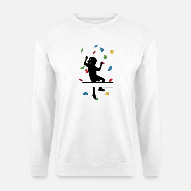 Climbing Wall Girl – Custom Climber - Unisex Sweatshirt - white