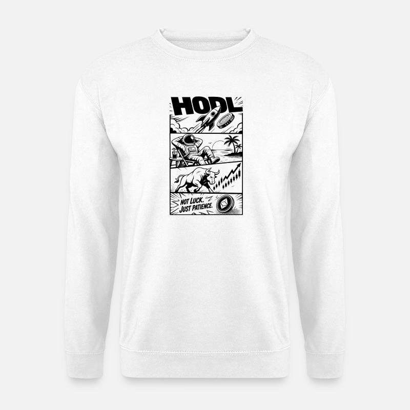 Mème Crypto Rocket HODL - Sweat-shirt Unisexe - blanc