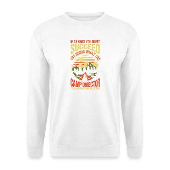 Camping Bonfire Camp Life Forest Camper - Unisex Pullover - Weiß - Vorne - Alina (178cm) & Michal (187cm)