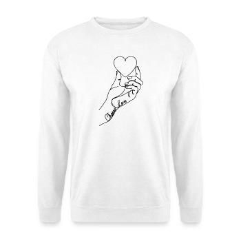 C.h.o.o.s.e L.o.v.e Minimalist Heart Line Art - Unisex Sweatshirt - white - Front