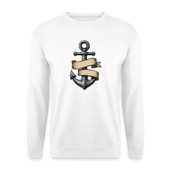Tatouage vintage de la bannière Anchor - Sweat-shirt Unisexe - blanc - Devant