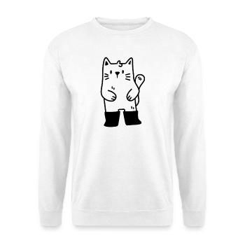 Katze in Stiefeln - Unisex Pullover - Weiß - Vorne