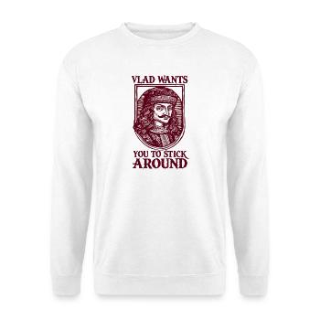 Vlad Wants You to Stick Around - Unisex Pullover - Weiß - Vorne