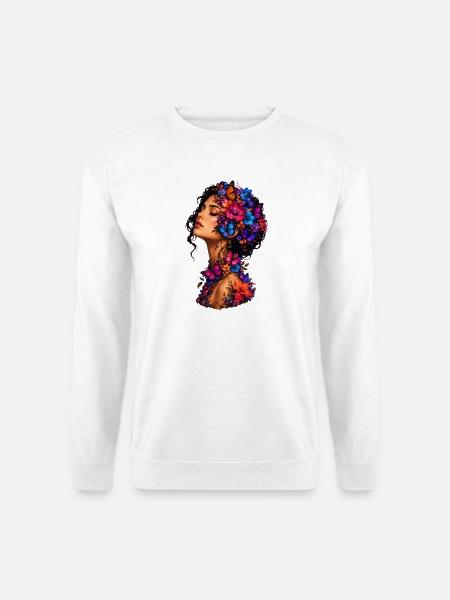 Schmetterlingsblüten Kranz - Unisex Pullover - Weiß