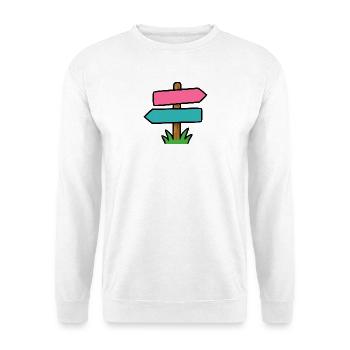 Wegweiser - Unisex Pullover - Weiß - Vorne - Alina (178cm) & Michal (187cm)