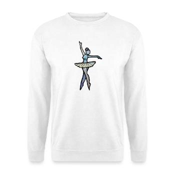 Azure Balletttänzer Silhouette - Unisex Pullover - Weiß - Vorne - Alina (178cm) & Michal (187cm)