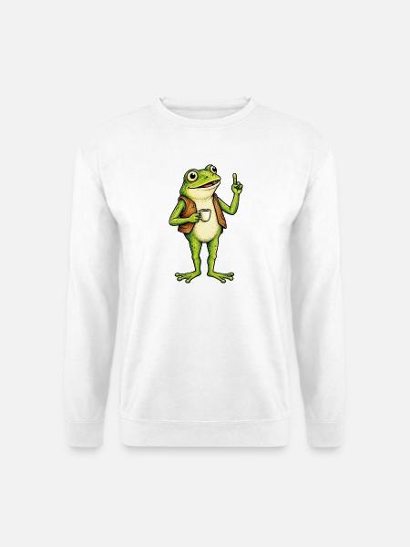 Frog Explorer Café Tee - Unisex Pullover - Weiß
