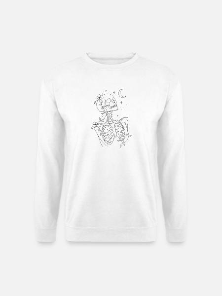 Skelett im Mondschein - Unisex Pullover - Weiß