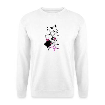 Feel_free - Unisex Pullover - Weiß - Vorne - Alina (178cm) & Michal (187cm)