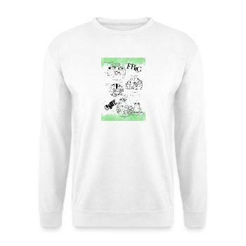 Funny Frog life - Unisex Pullover - Weiß - Vorne - Alina (178cm) & Michal (187cm)