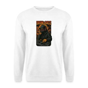 Schlagzeug und Bass - Unisex Pullover - Weiß - Vorne - Alina (178cm) & Michal (187cm)