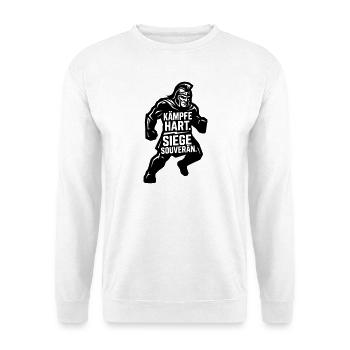 Kämpfe hart siege souverän - Unisex Pullover - Weiß - Vorne - Alina (178cm) & Michal (187cm)