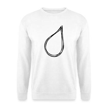 Tropfen handgezeichnet - Unisex Pullover - Weiß - Vorne - Alina (178cm) & Michal (187cm)
