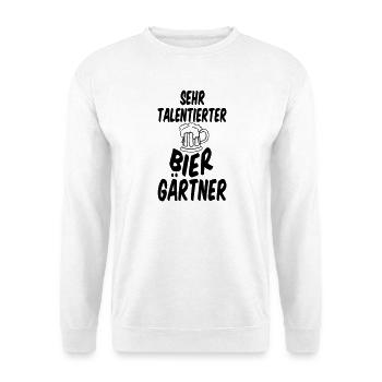 Biergarten Spruch Bier Alkohol Freunde Geschenk - Unisex Pullover - Weiß - Vorne