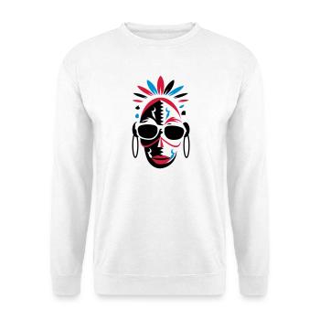African mask with sunglasses - Unisex Sweatshirt - white - Front