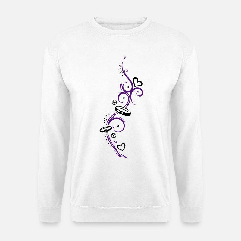 Eheringe, Hochzeit, Ehe, zwei Ringe - Unisex Pullover - Weiß