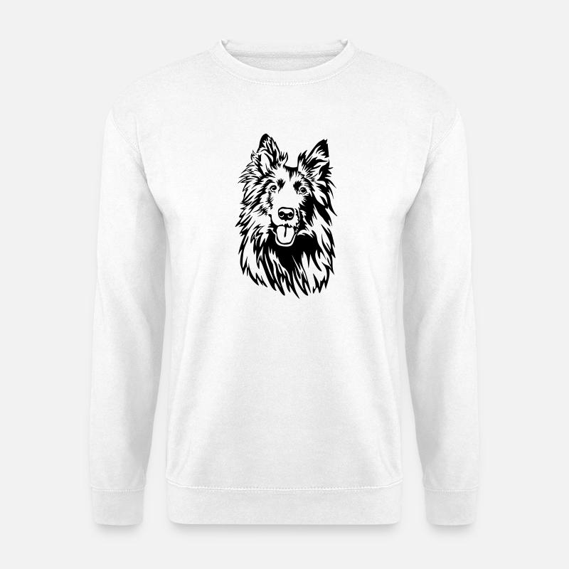 Groenendael head - Unisex Sweatshirt - white