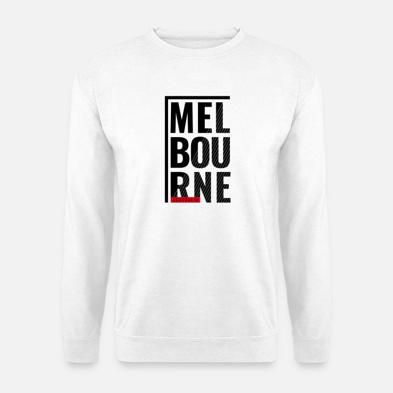 Melbourne Australien Typografie Design - Unisex Pullover - Weiß