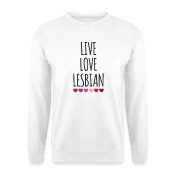 Leben. Liebe. Lesbe. - Unisex Pullover - Weiß - Vorne