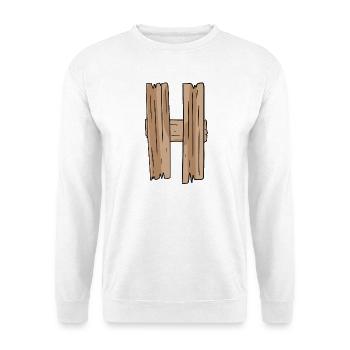 Letter H Wood Wooden Letter - Unisex Sweatshirt - white - Front