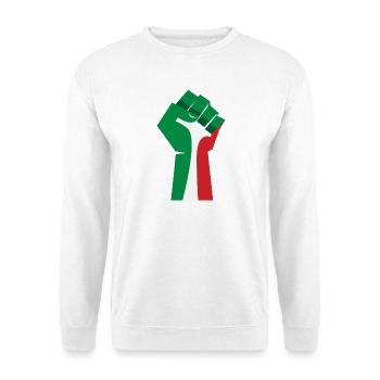 Die erhobene Faust (grün, weiß, rot) - Unisex Pullover - Weiß - Vorne