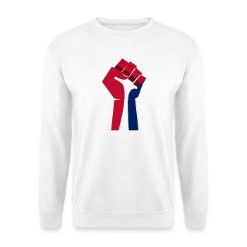 Die erhobene Faust (rot, weiß, blau) - Unisex Pullover - Weiß - Vorne