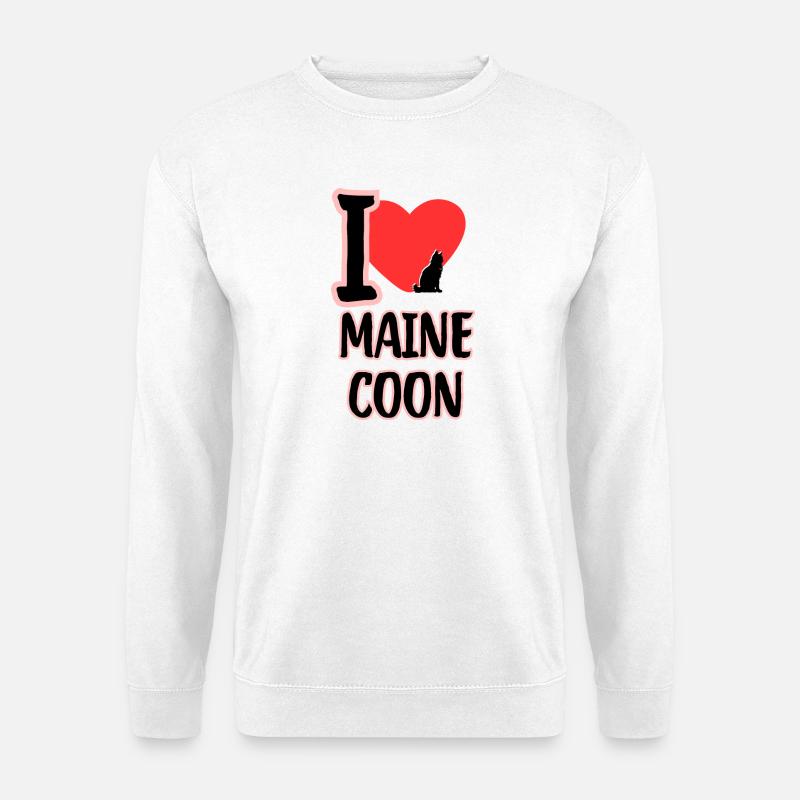 Ich liebe Maine Coon - Unisex Pullover - Weiß