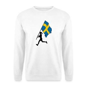Flagge Schweden Frau läuft - Unisex Pullover - Weiß - Vorne