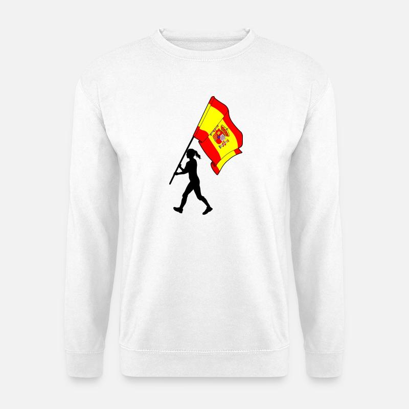 Flagge Spanien Frau Zu Fuß - Unisex Pullover - Weiß