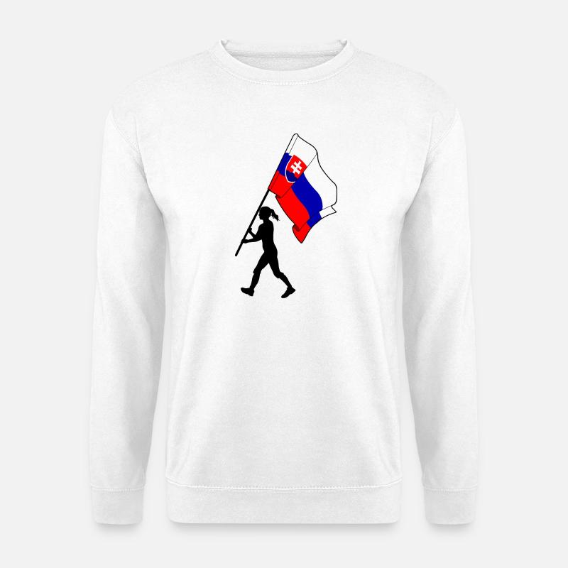 Flagge Slowakei Frau zu Fuß - Unisex Pullover - Weiß