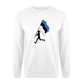Flag Estonia woman running - Unisex Sweatshirt - white - Front