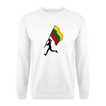 Flagge Litauen Frau läuft - Unisex Pullover - Weiß - Vorne
