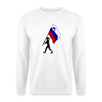 Flagge Slowenien Frau zu Fuß - Unisex Pullover - Weiß - Vorne