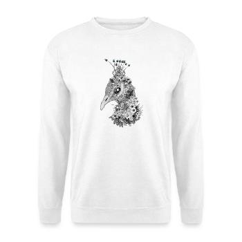 Majestic peacock with flower crown - Unisex Sweatshirt - white - Front