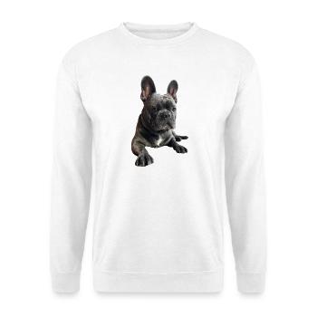 Kuschelige Bulldogge Porträt - Unisex Pullover - Weiß - Vorne