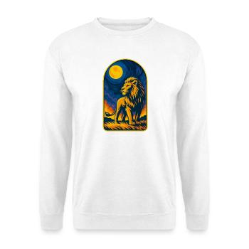 Lion majestueux sous la lune mystique - Sweat-shirt Unisexe - blanc - Devant