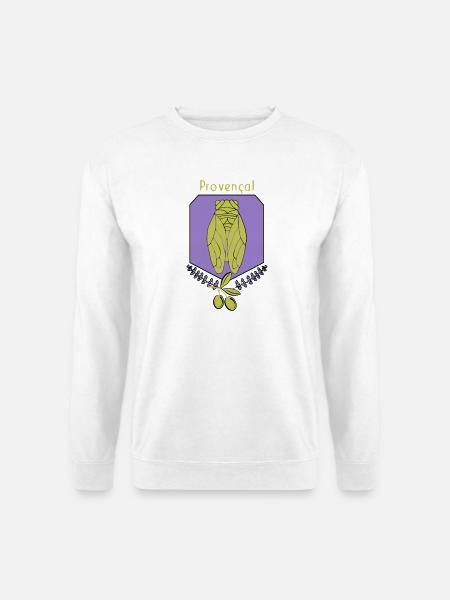cigale Provençale avec Olives - Sweat-shirt Unisexe - blanc
