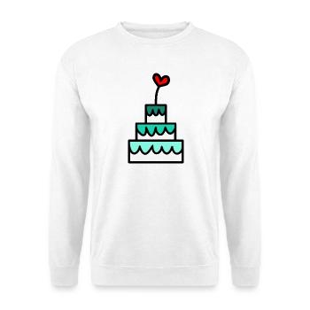 GÂTEAU. HAPPY BIRTHDAY. JOYEUX ANNIVERSAIRE - Sweat-shirt Unisexe - blanc - Devant