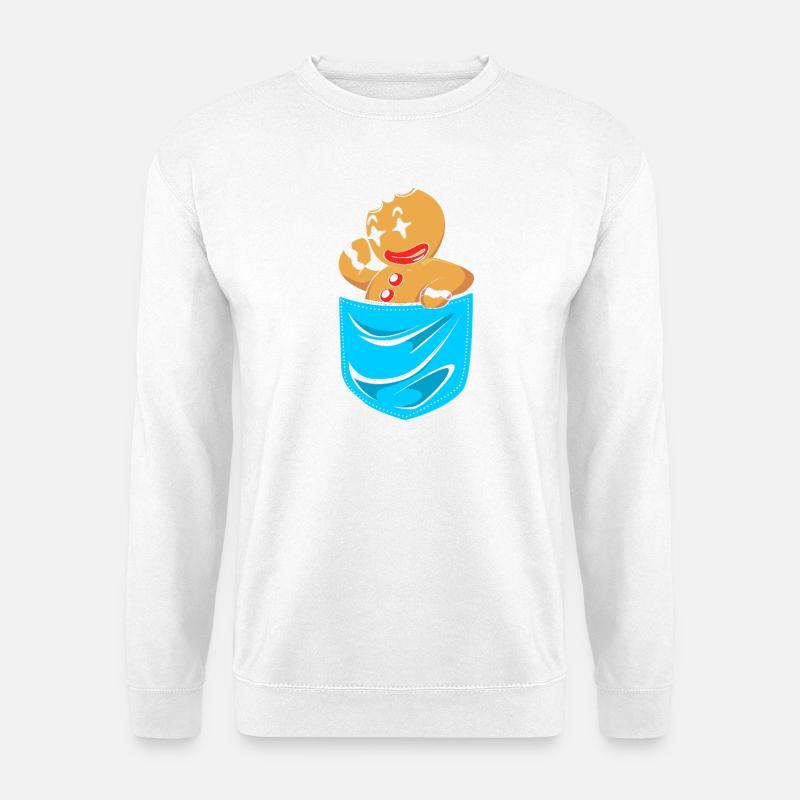 Lebkuchen Weihnachten Lebkuchenmann Gingerbread - Unisex Pullover - Weiß