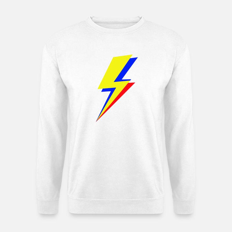 Geometrischer mehrfarbiger Blitz - Unisex Pullover - Weiß