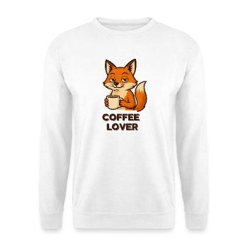 Kaffeeliebender Fuchs - Unisex Pullover - Weiß - Vorne