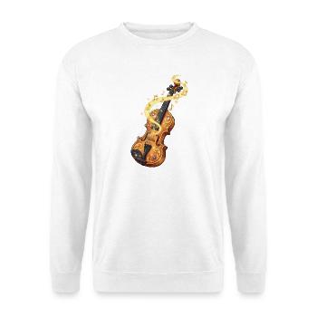 Goldene Geige mit Musiknoten - Unisex Pullover - Weiß - Vorne