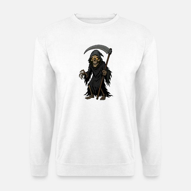 Der Sensenmann mit der Sense - Unisex Pullover - Weiß