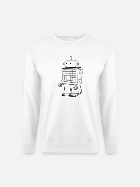 Retro Roboter – Vintage KI Android Design - Unisex Pullover - Weiß