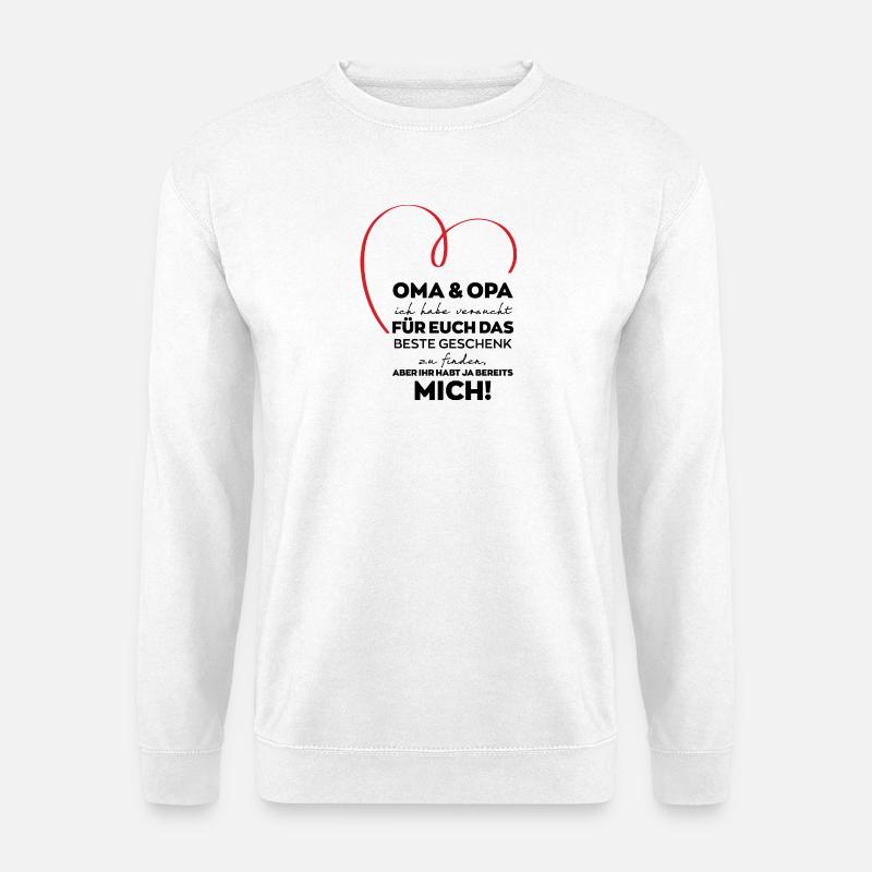 Oma Opa Großeltern lustiges Geschenk - Unisex Pullover - Weiß