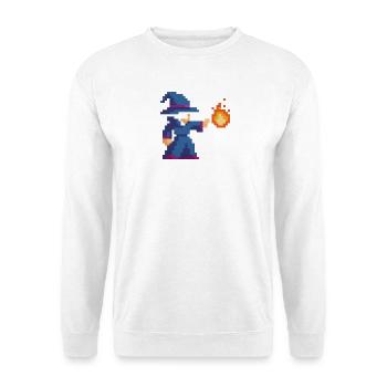 Pixel Wizard and Fire - Unisex Sweatshirt - white - Front